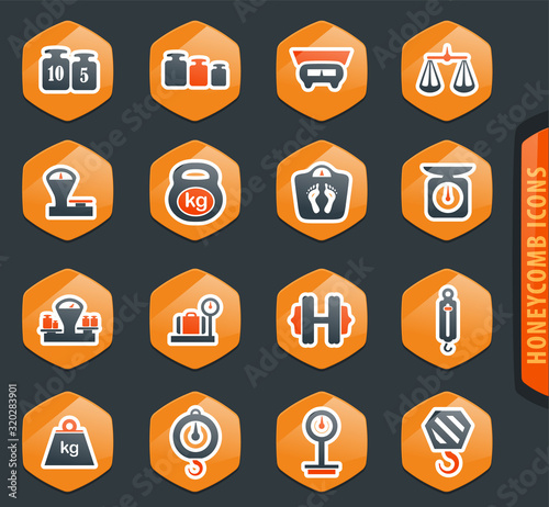 Scales icons set photo