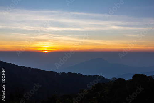 landscape sunrise at inthanon chaingmai thailand