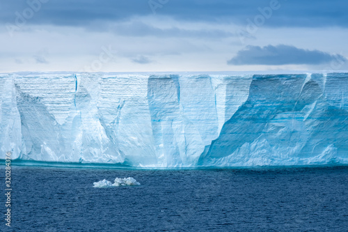 Navigating among enormous icebergs, including the world's largest recorded B-15, calved from the Ross Ice Shelf of Antarctica,