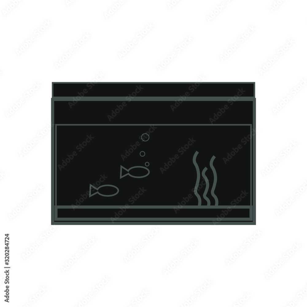 vector icon, of aquarium insect with fish vector icon, of aquarium insect with fish