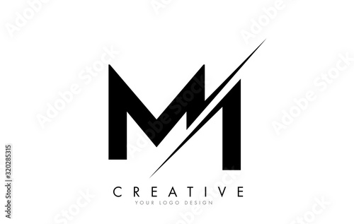 MI M I Letter Logo Design with a Creative Cut.