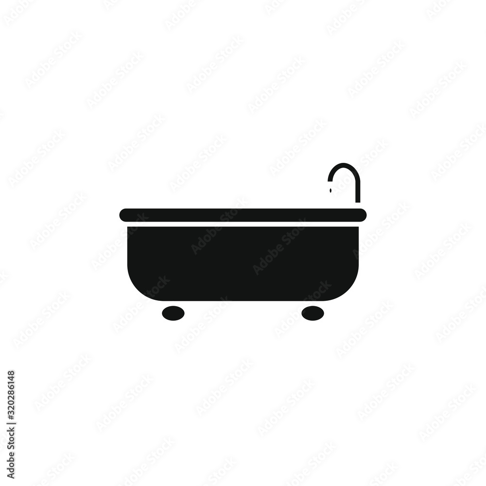 vector icon, bathtub on white background vector icon, bathtub on white background