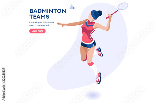 Persons celebrate xxxii summer games athletics medal. Sportive people celebrating badminton team. Badminton player, athlete symbol, victory celebration. Sport cartoon symbolic flat vector illustration photo