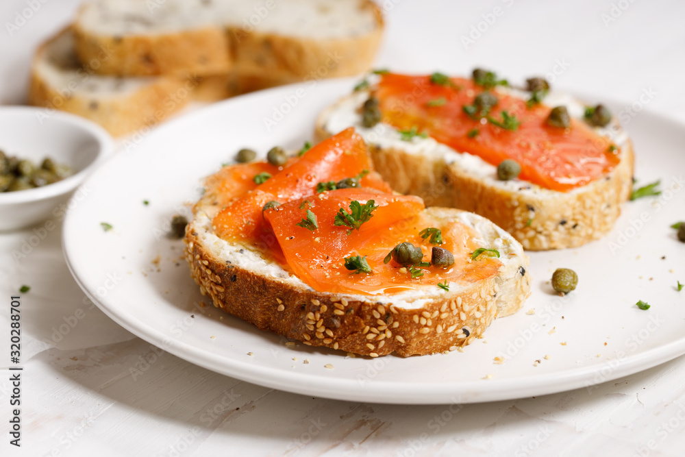 smoked salmon toast with cream cheese and pickle smoked salmon toast with cream cheese and pickle