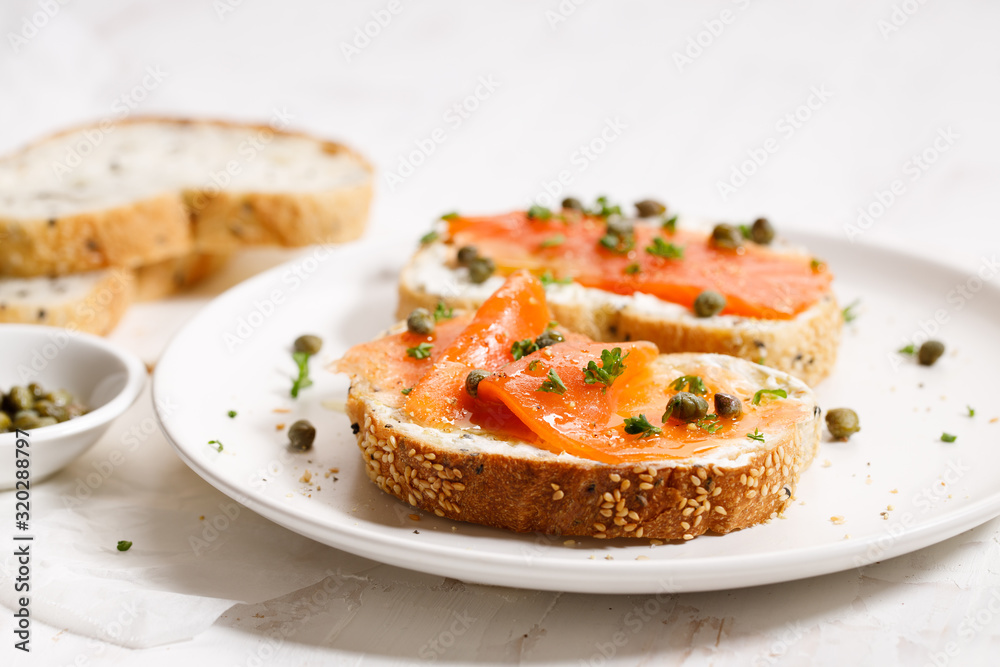 smoked salmon toast with cream cheese and pickle smoked salmon toast with cream cheese and pickle