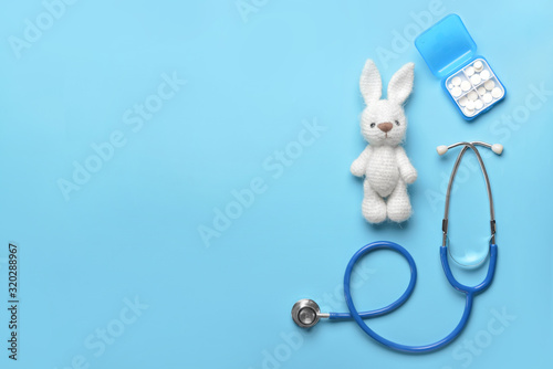 Stethoscope, pills and baby...