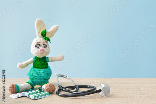 Stethoscope, pills and baby...