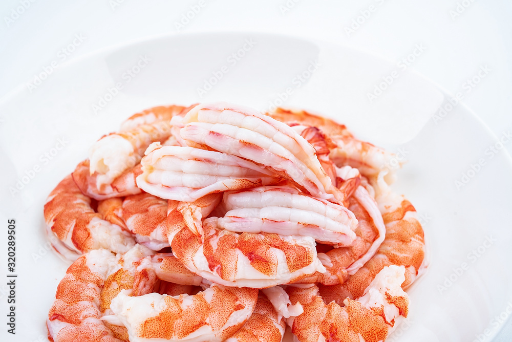 A plate of shrimp with open back and shrimp line A plate of shrimp with open back and shrimp line