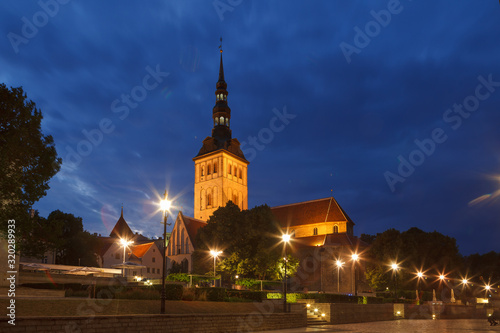 Scenic view of the Niguliste shurch in the Old Town in Tallinn, Estonia