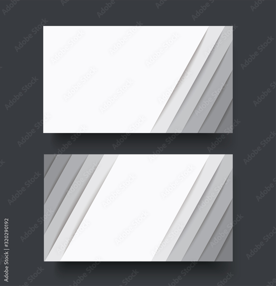 modern white lines double sided business card template vector eps10