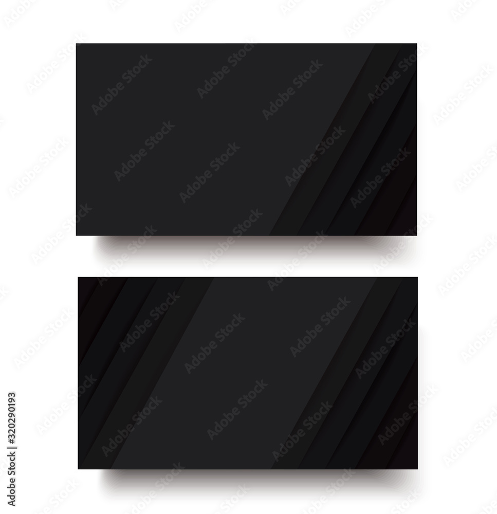 modern black lines double sided business card template vector eps10