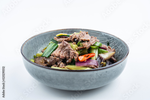 Chinese regular vegetable fried beef with celery