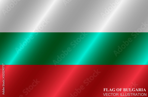 Flag of Bulgaria with folds. Happy Bulgaria day background. Bright button with flag. Vector Illustration.