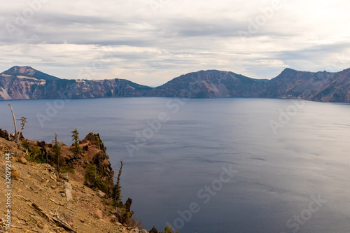 A view of the water of Crater Lake from Merriam Point  Oregon  USA