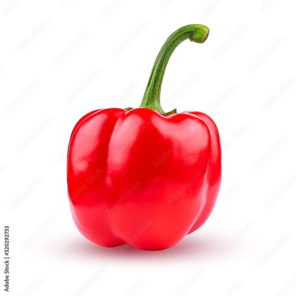 Red bell pepper. Isolated on a white background. Vegetables. Red bell pepper. Isolated on a white background. Vegetables.