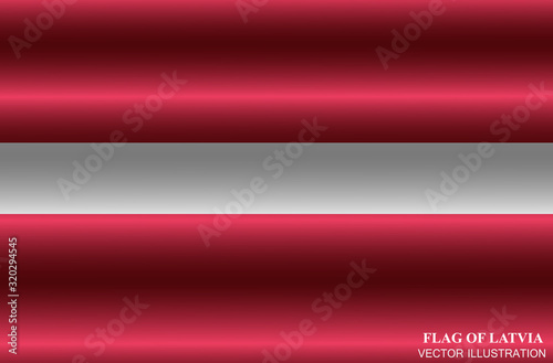 Flag of Latvia with folds. Happy Latvia day background. Bright illustration with flag .
