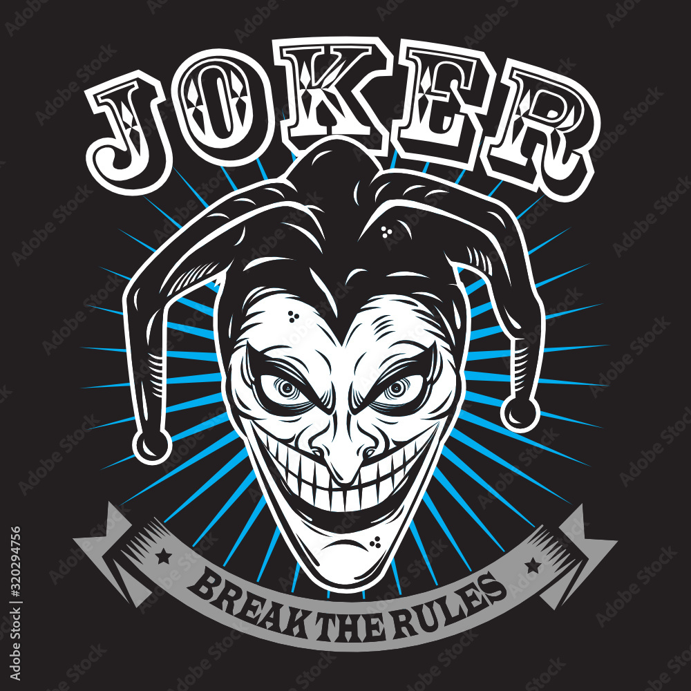 Joker Break the Rules Emblem Stock Vector Adobe Stock