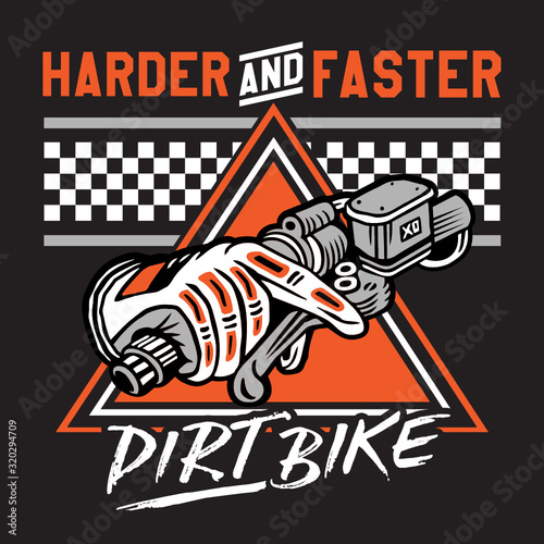 Harder and Faster Dirt Bike Motor Cross Emblem
