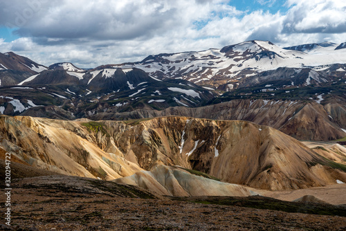 Canvas Print Volcanic mountains of Landmannalaugar in Fjallabak Nature Reserve