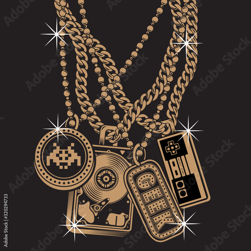 Gamer Icons Necklace Bling Bling 