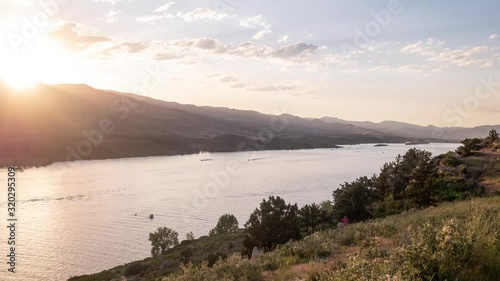Time lapse of sunset at  Horsetooth reservoir in Colorado photo