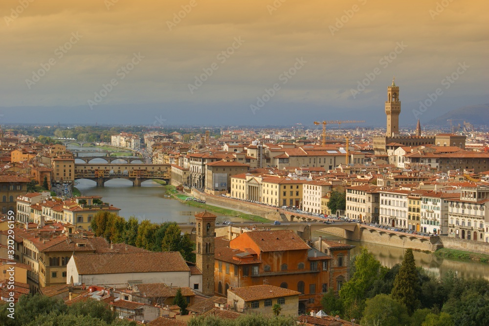 Cityscape of Florence, Ponte Vecchio, Italy