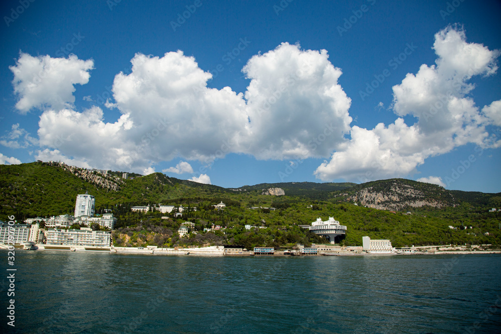 The Black Sea coast of Crimea in the vicinity of the city of Yalta.