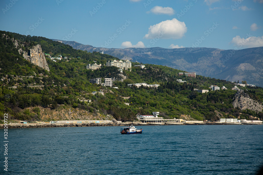 The Black Sea coast of Crimea in the vicinity of the city of Yalta.