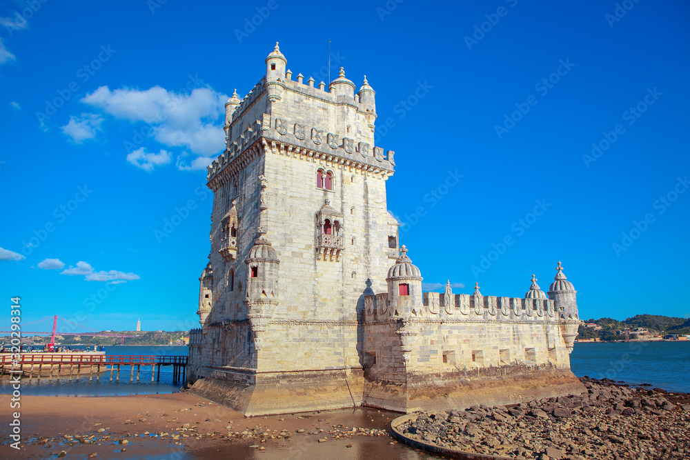 famous Belem tower tourist attraction in Lisbon