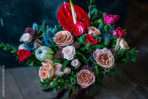 roses  peonies  Ranunculus  buttercups  flowers  wedding  bouquet