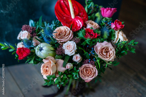 roses  peonies  Ranunculus  buttercups  flowers  wedding  bouquet