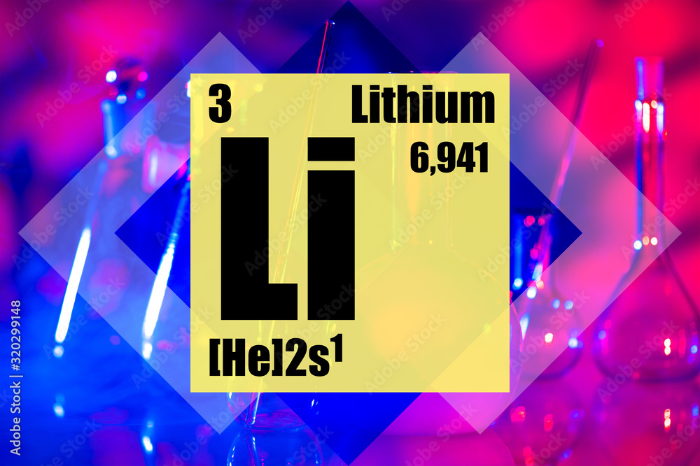 The chemical element is lithium. Production of anodes of chemical
