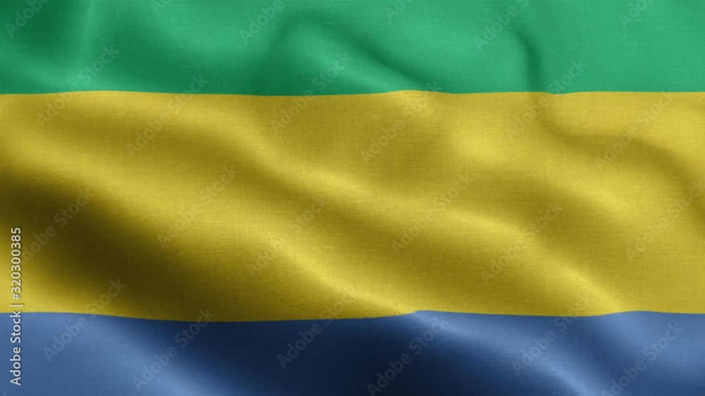 Closeup waving loop 4k National Flag of Gabon Closeup waving loop 4k National Flag of Gabon