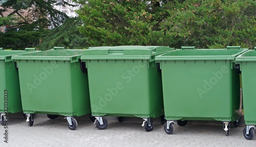 new green garbage containers