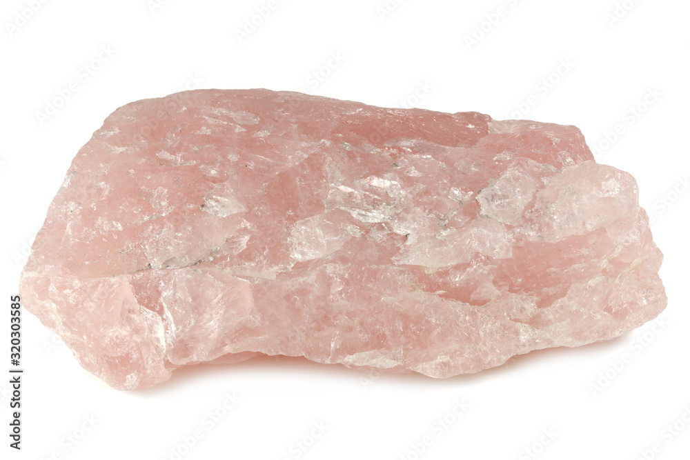 rose quartz from Namibia isolated on white background rose quartz from Namibia isolated on white background