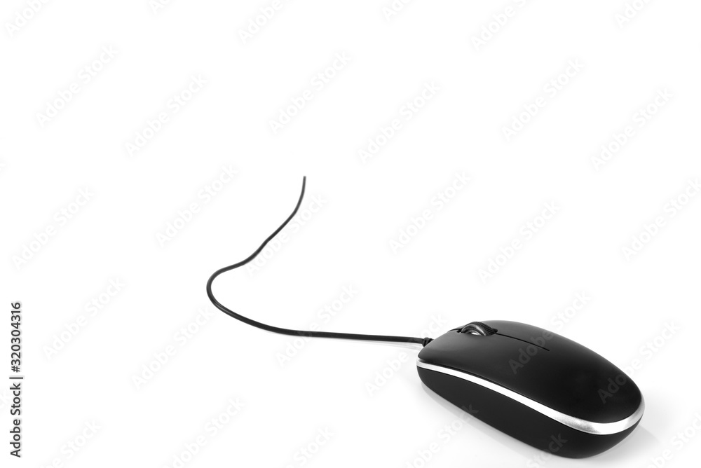 Mouse with cord on a white background Mouse with cord on a white background