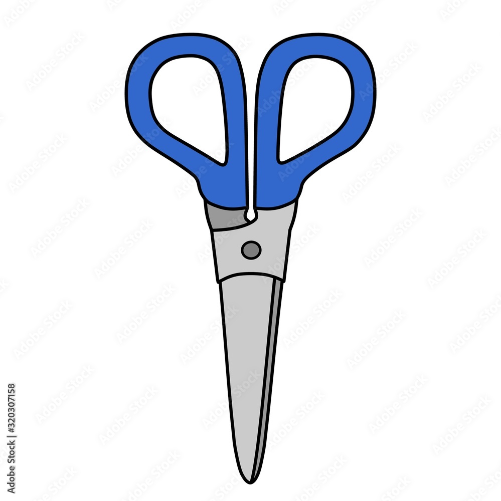 illustration of scissors with outline illustration of scissors with outline