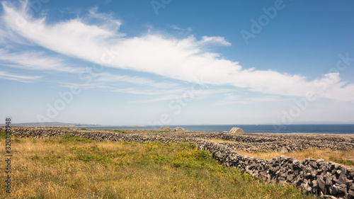 The beautiful rugged landscape of Inishmaan, one of the Aran Islands off the west coast of Galway, Ireland.  photo