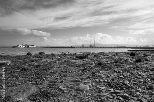Canvas Print View of North Bull Island and the Poolbeg Towers from Dollymount, Dublin