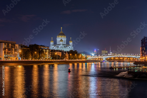 View of the Cathedral of Christ the Savior from the embankment of the Moskva River