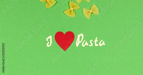 Stop motion pasta food background healthy eating concept.
