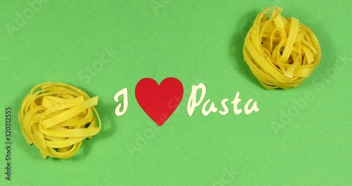 Stop motion pasta food background healthy eating concept.