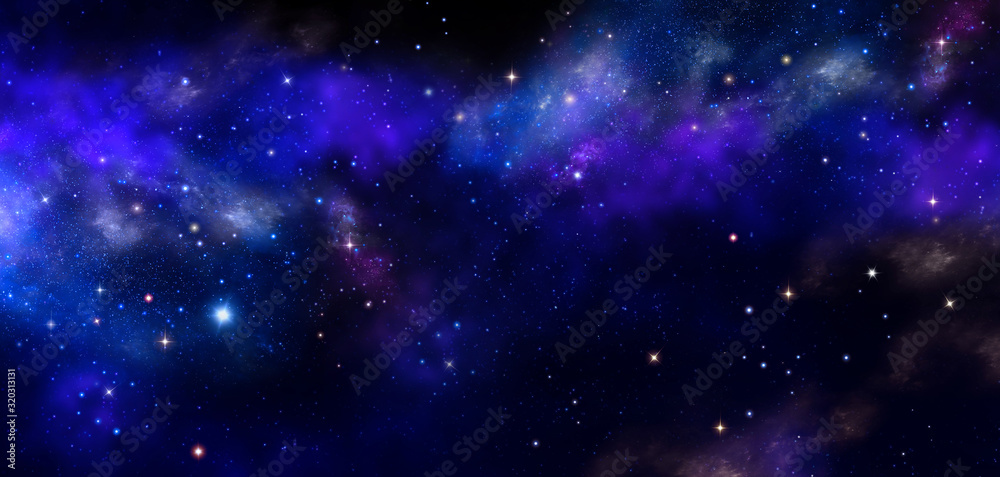 deep space, abstract blue background