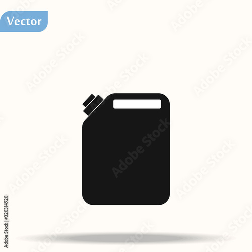Petrol canister icon. Silhouette illustration of Petrol canister vector icon for web isolated on white background