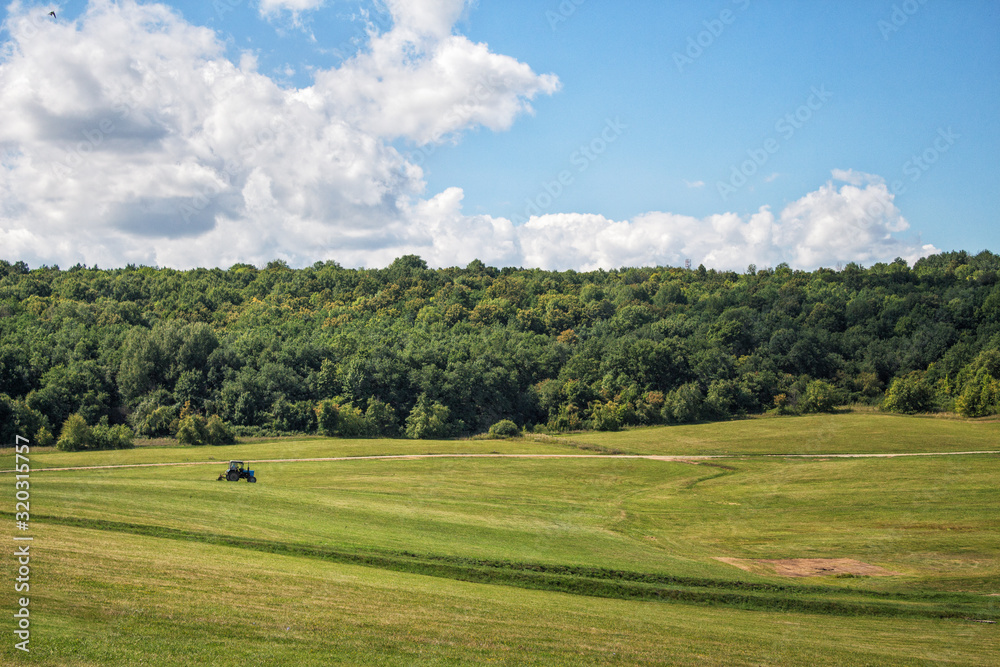 Nature, countryside, sky, blue, clouds, greenery, field, expanse, antiquity, summer, grass, nature, landscape