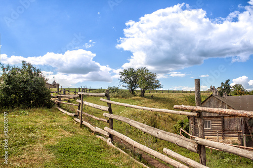 Nature field and sky blue