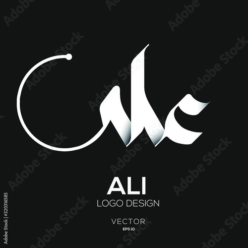 Creative Arabic Text Mean in English (ALi) . photo