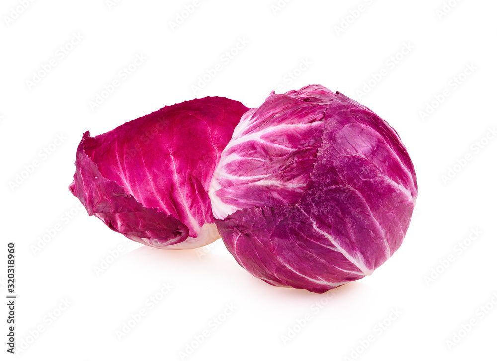 Fresh Radicchio, Red salad on white background. Fresh Radicchio, Red salad on white background.