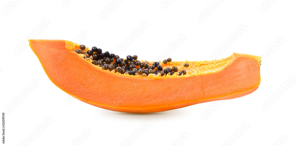 Papaya sliced on white background Papaya sliced on white background