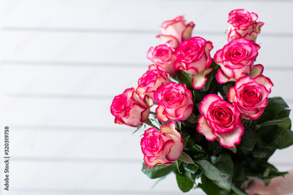 Beautiful bouquet of mixed flowers with roses. The work of the florist. Flower delivery Beautiful bouquet of mixed flowers with roses. The work of the florist. Flower delivery